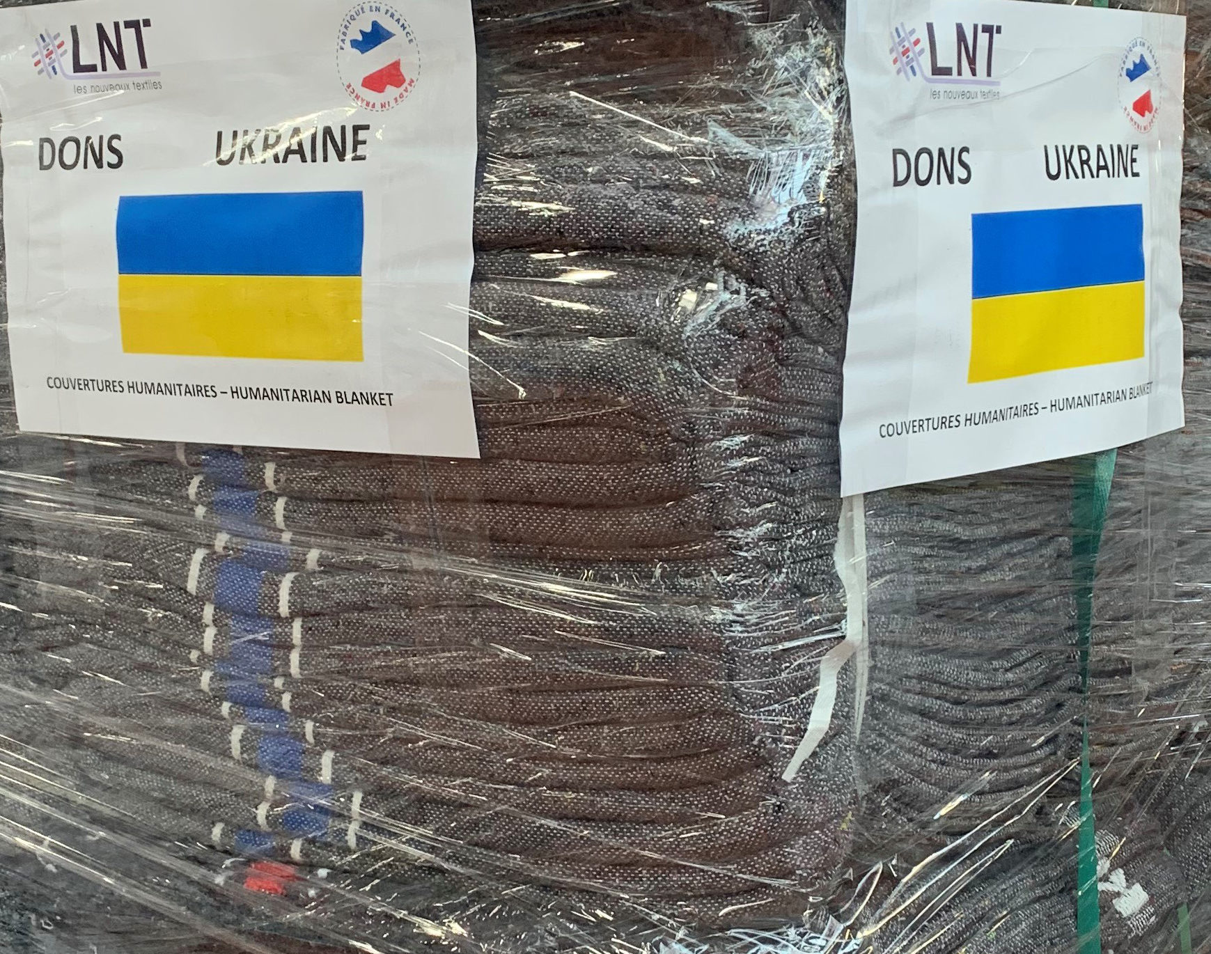 Don de couvertures pour l'Ukraine